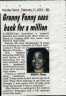 Granny Fanny sues bank for a million