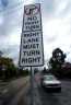 No right turn - right lane must turn right