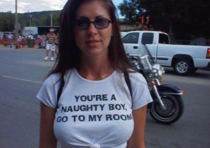 "You're a naughty boy, go to my room!"